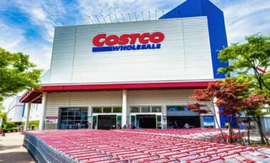 Front entrance view of a Costco