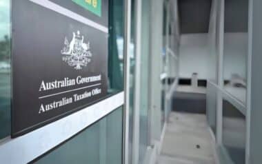 The Australian Taxation Office (ATO) signage outside a government building