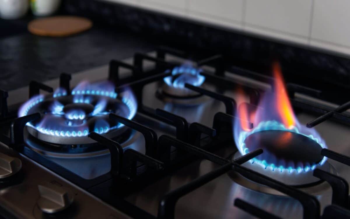 Flames of gas stove