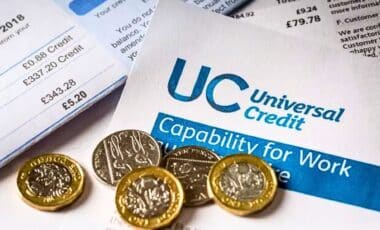 Universal Credit Paper with Some Coins