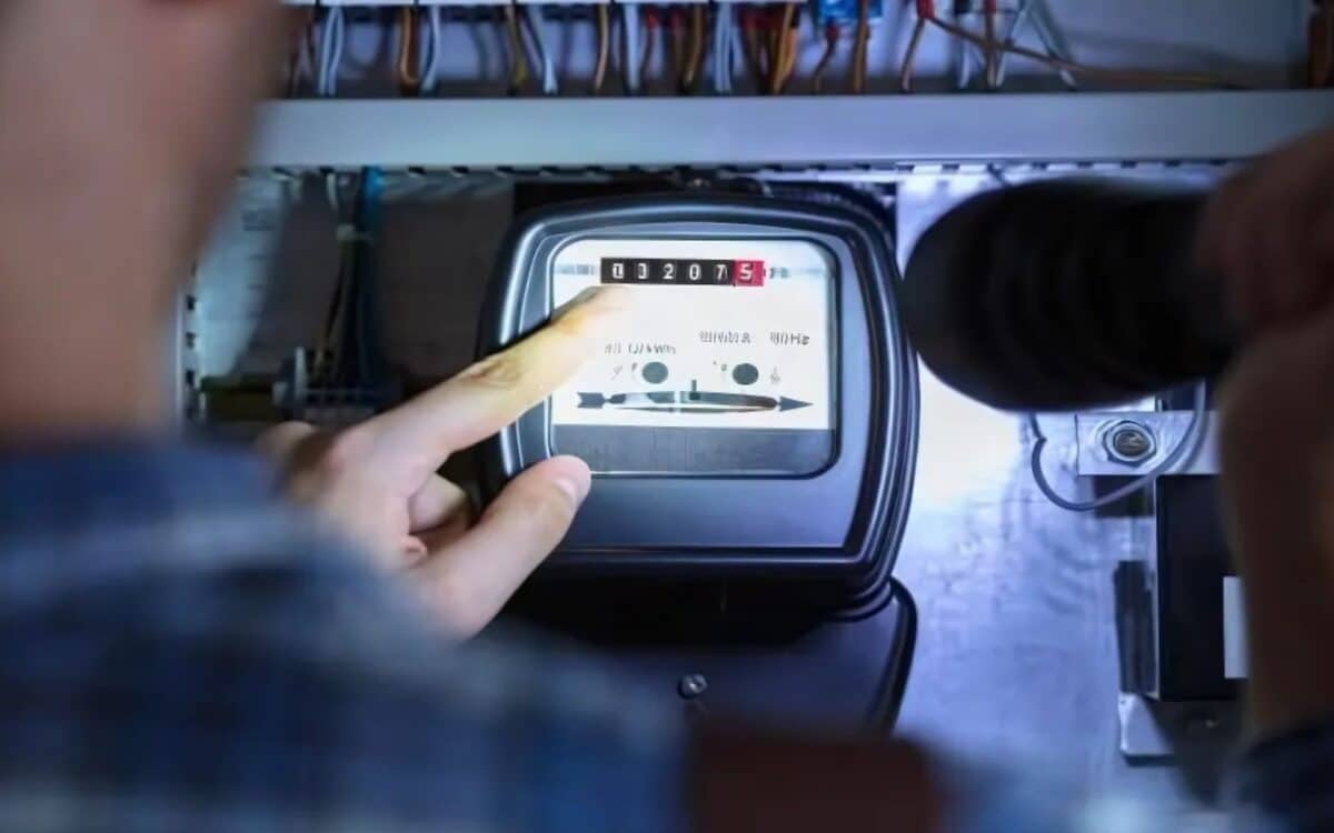 A Person Checking an Energy Meter for Accurate Readings