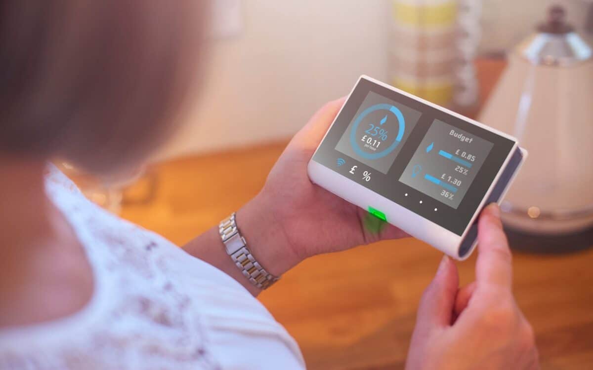 British Gas - Person holding a smart energy monitor