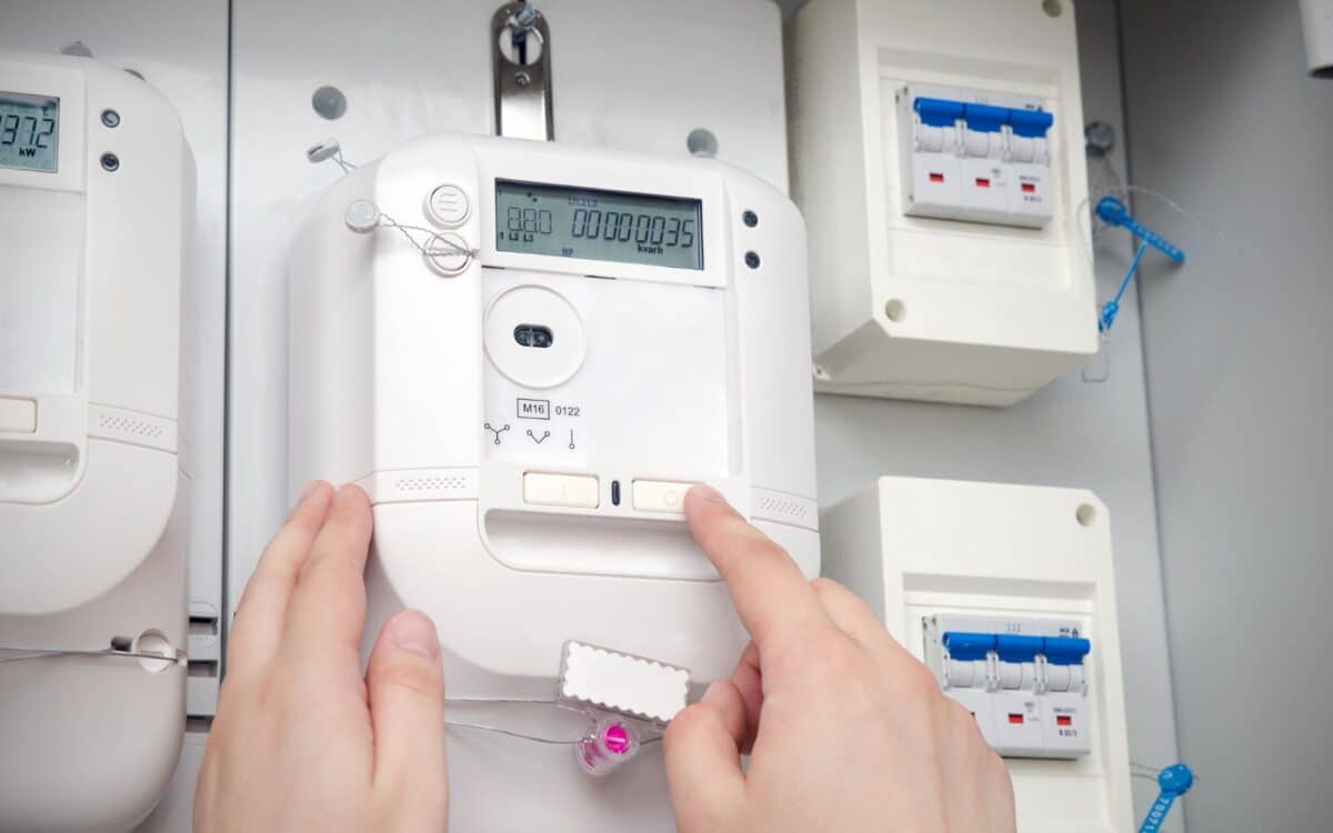 Households-Person interacting with a prepayment energy meter