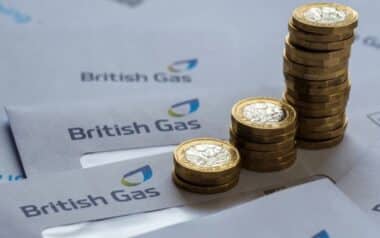 Stacks of Coins and British Gas Bills