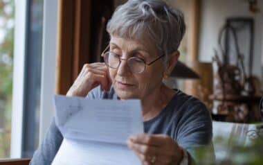 State Pensioner Reading DWP Paper