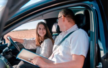 PIP Driving school lesson in vehicle