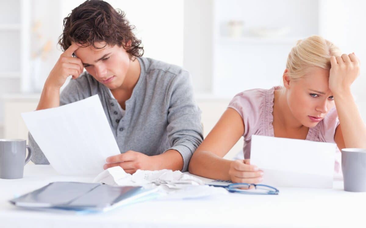 Stressed Couple with The Household Support Fund Paperwork