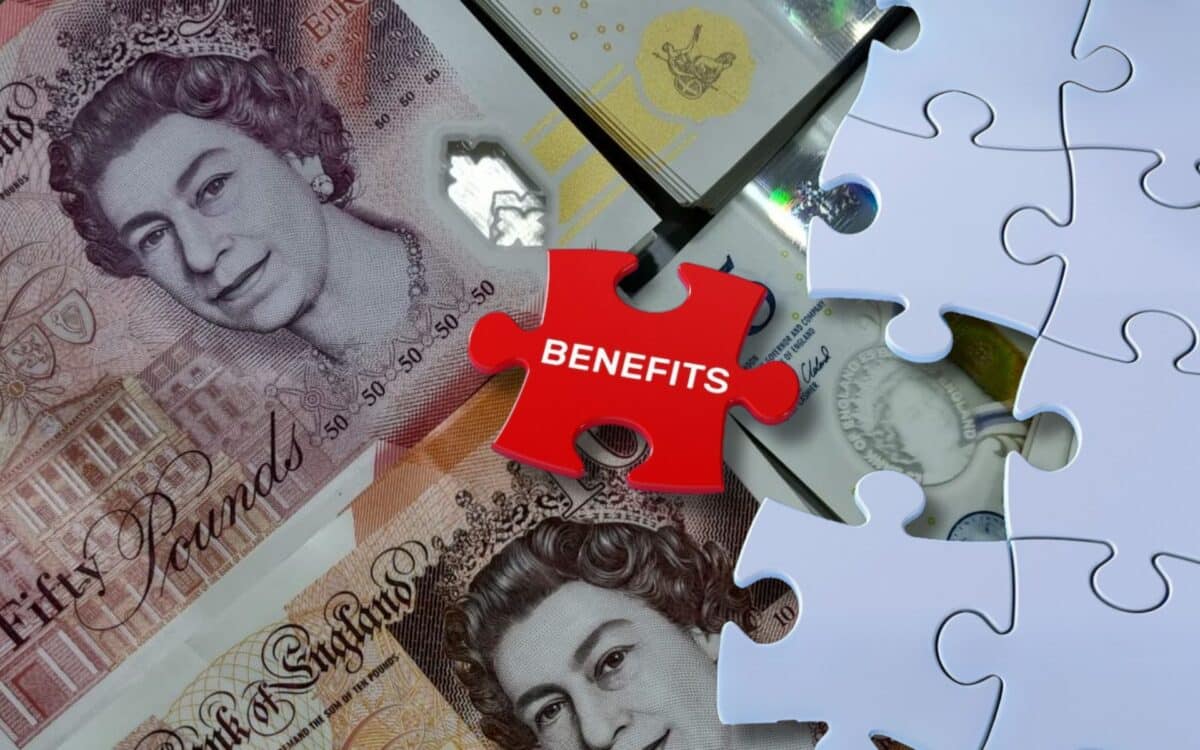 Benefits puzzle with British pounds