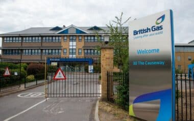 The entrance to a British Gas office building