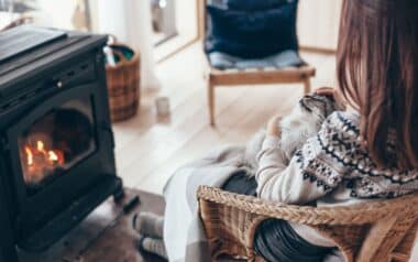Human by the Fire Place