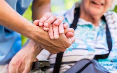 Nurse Consoling Senior
