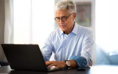 Senior Businessman Working from Home