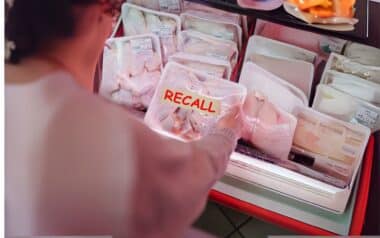 Woman Buying chiken in a Store
