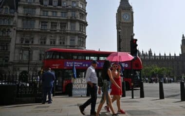 Heatwave in london. Credit: JUSTIN TALLIS