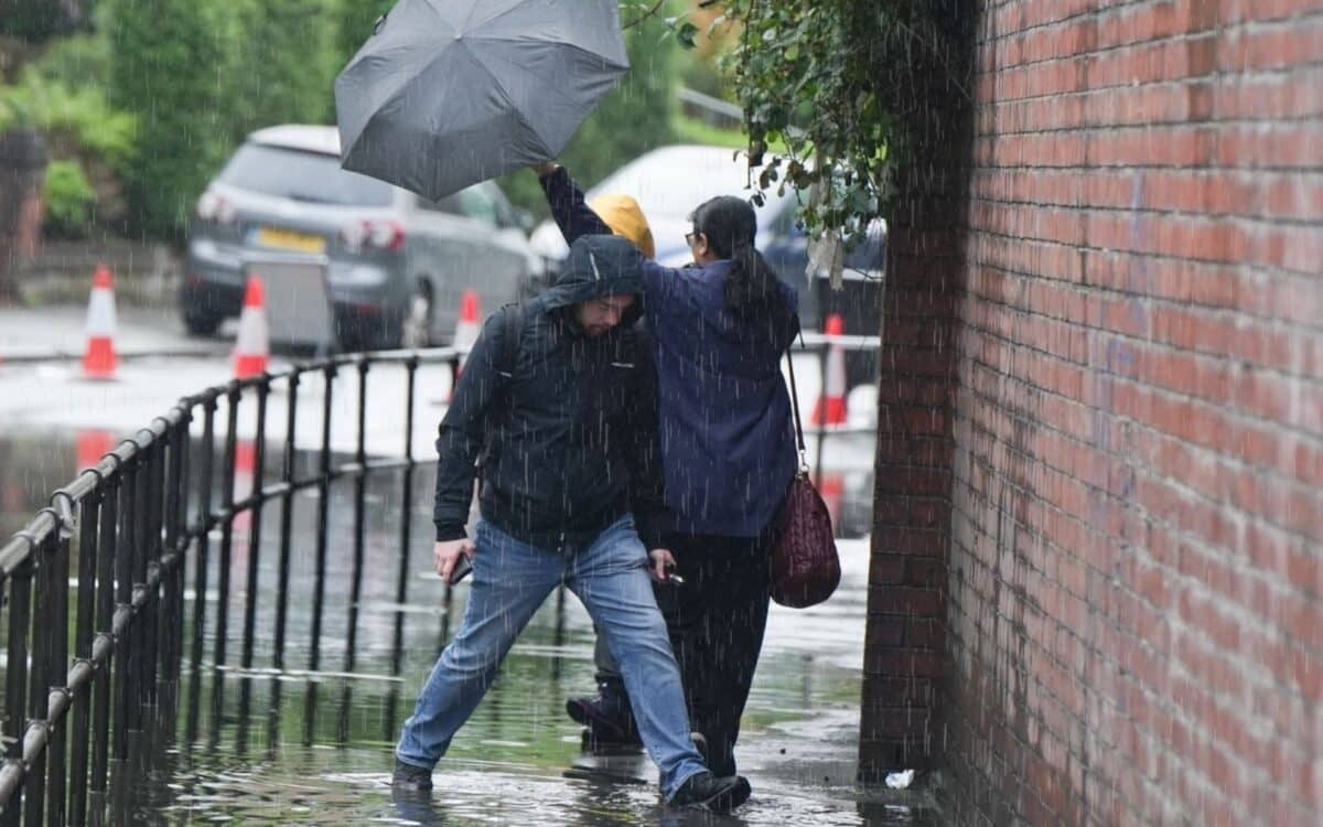 Public Walk Through Flood Water