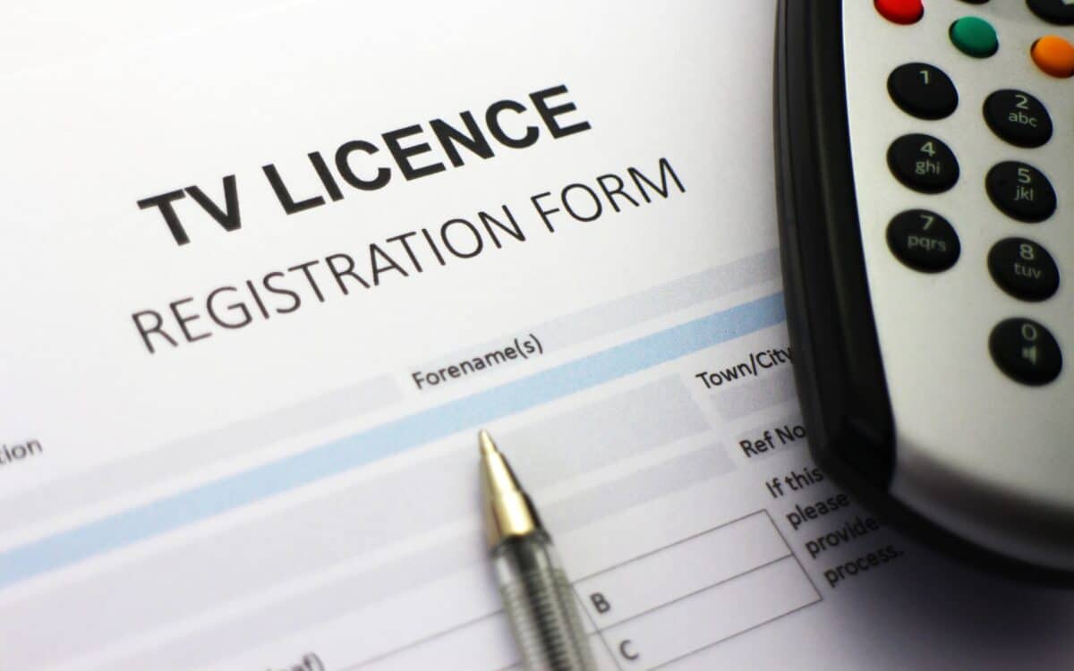 TV License registration form.