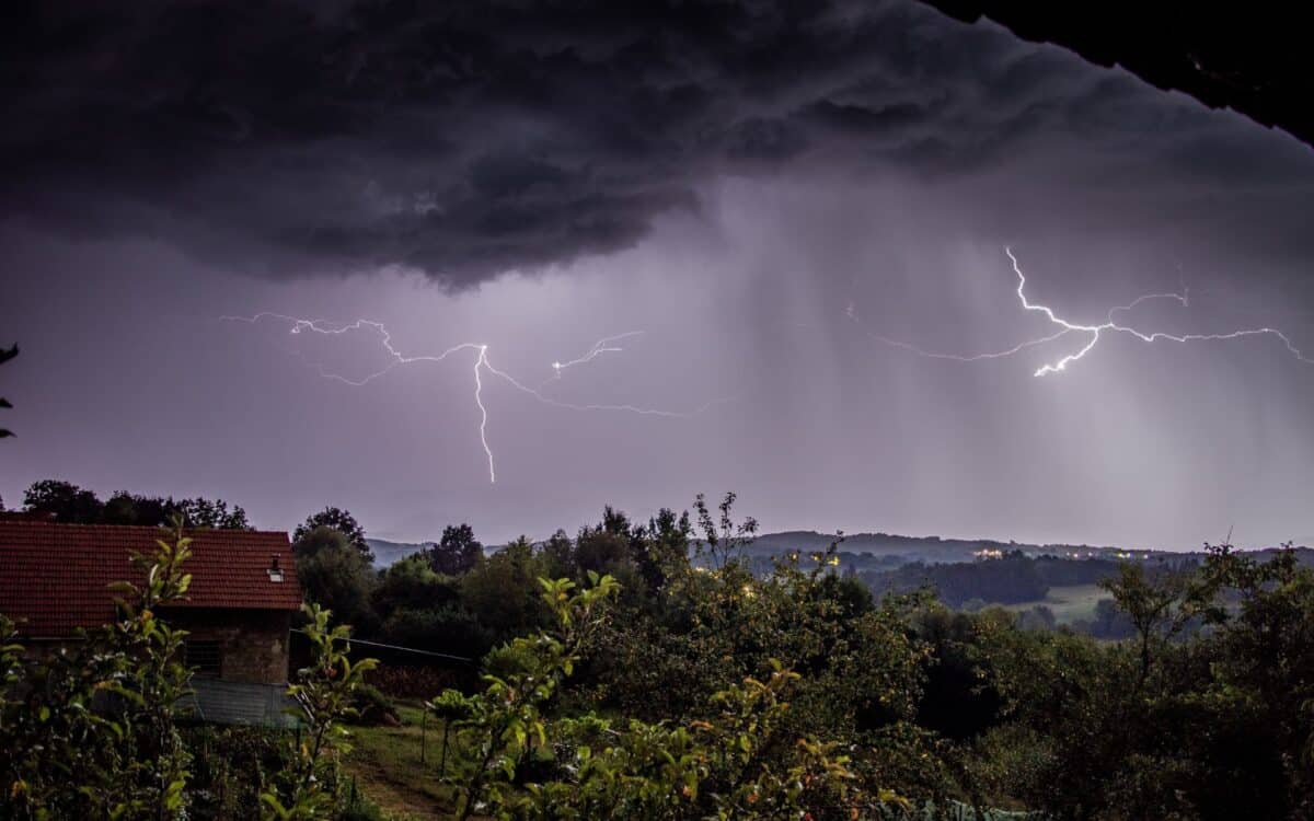 Thunderstorm over Village
