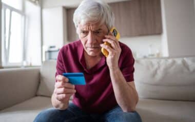 Elderly pensioner trusting scammers