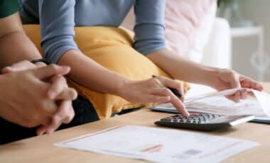 Person using a calculator