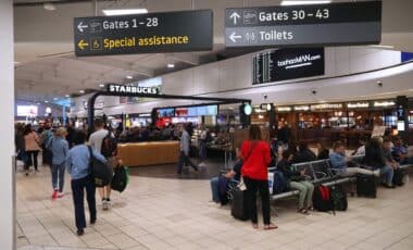 Passengers at the London Luton Airport