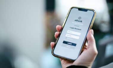 Electronic bank mobile app concept