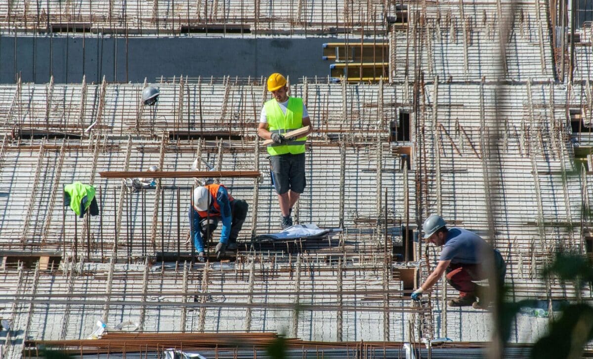 Workers in construction site