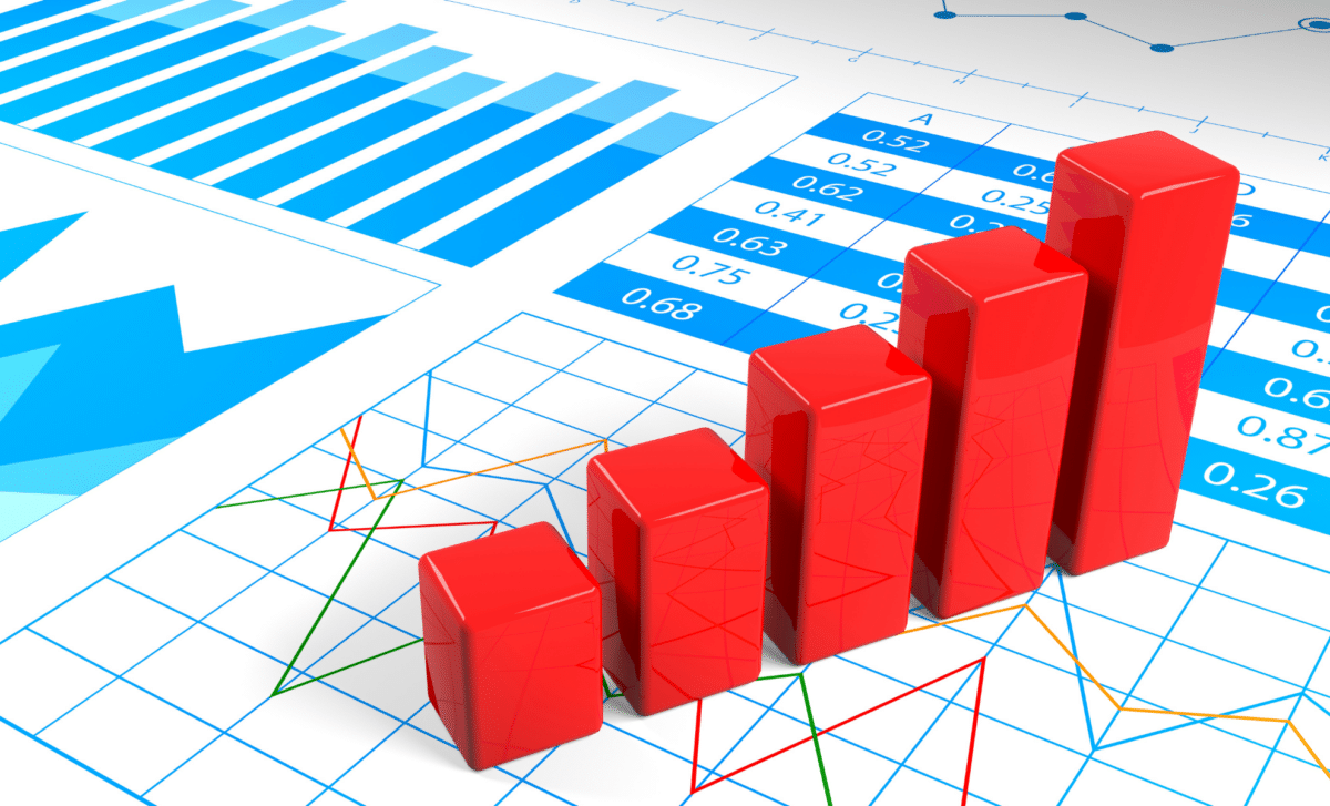 3d Red Infrographic Bar Chart