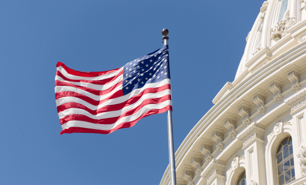 American Flag on a Pole