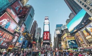 Times Square, New York. Crowded.