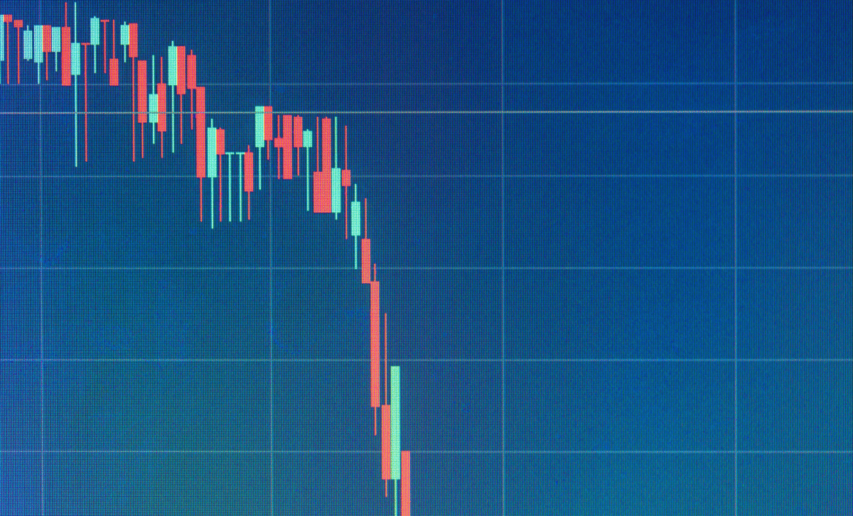 Chart Monitor Showing London Stock Market Decline