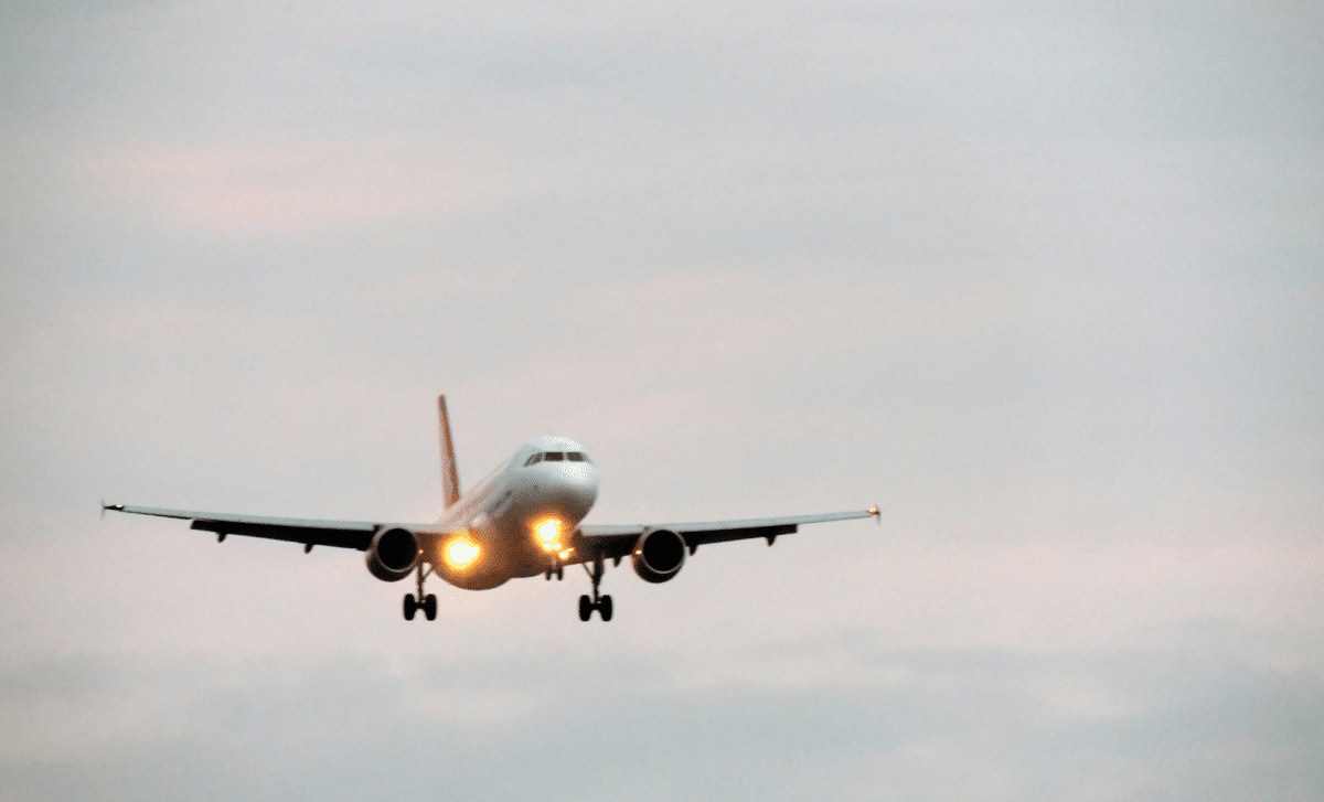 Plane Landing At Manchester Airport