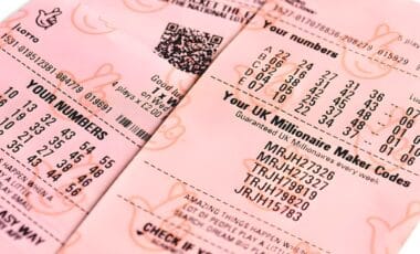 A Photo Illustration Of A UK Lotto Tickets UK And Euro