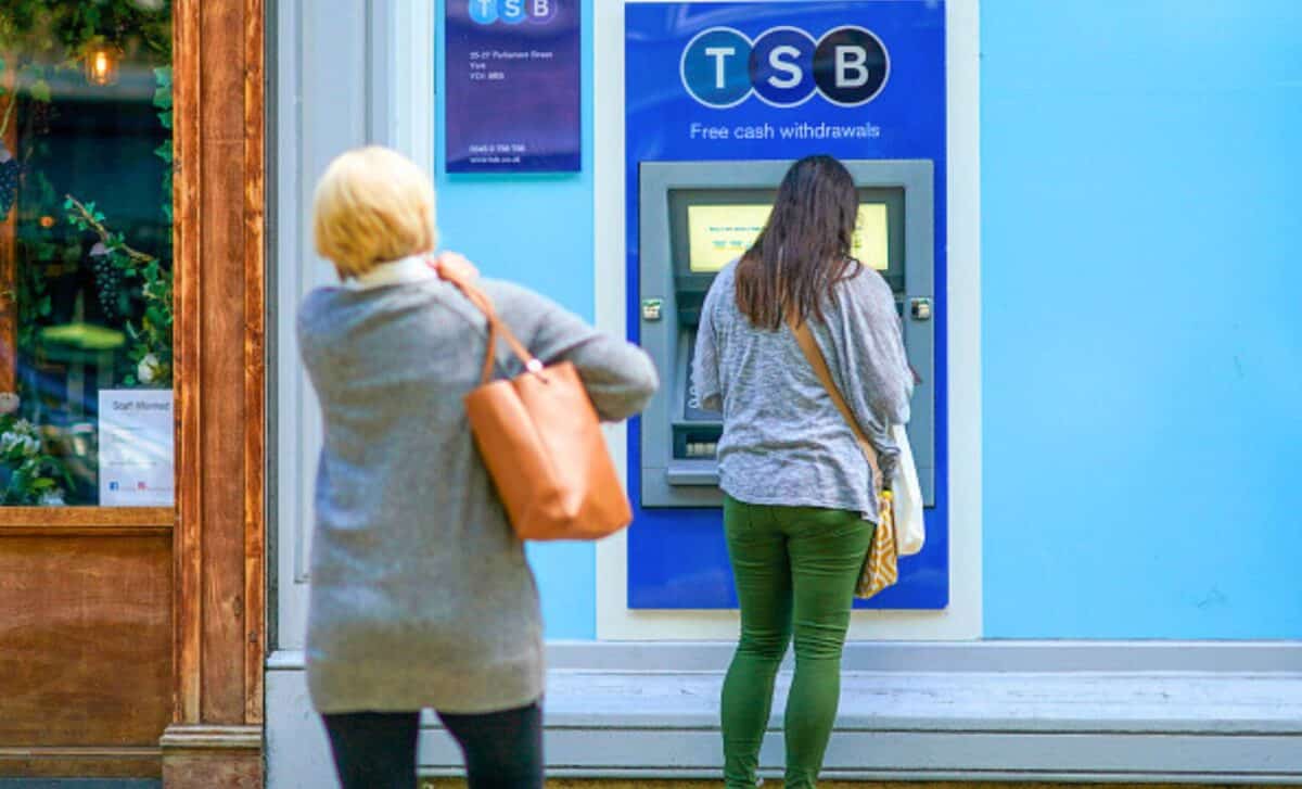 A Customer Uses An Automated Teller Machine (atm) At A Tsb Banking Group Plc Branch In York, Uk.