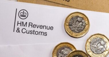 HMRC Document and some British one pound coins