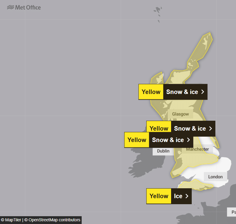 Met Office Weather Warnings, Friday 22 November 2024