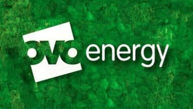 Ovo Energy Logo Against Green Backdrop