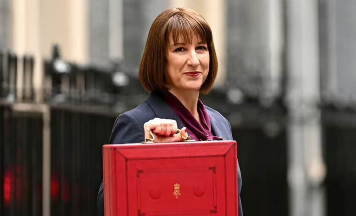 Rachel Reeves Holding The Iconic Red Budget Box