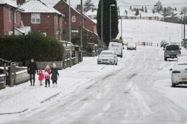 Snowy Winter In A City With Cold Weather Temperatures