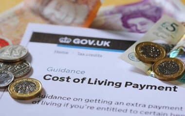 Households-A Document From The Gov.uk Website Titled Guidance Cost Of Living Payment With Some British Currency