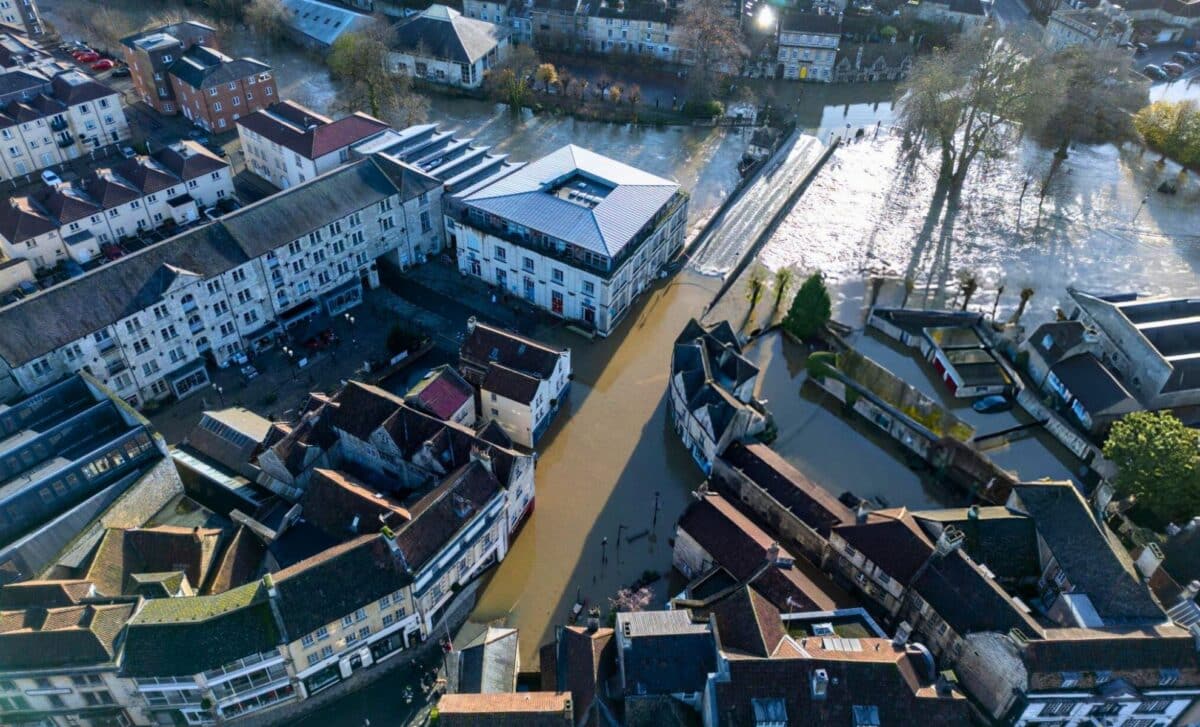 Bradford On Avon, England. Parts Of England And Wales Saw Flooding As Storm Darragh Swept Across The Uk