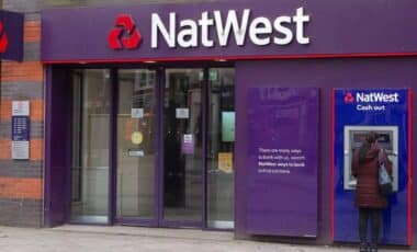 Natwest Branch With Its Logo Above The Entrance