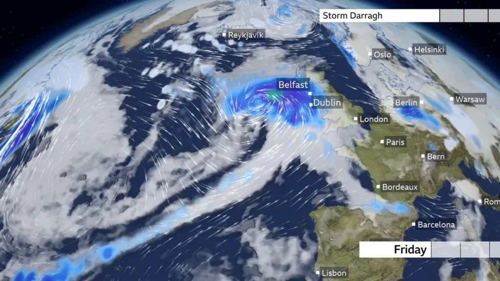 Storm Darragh Uk Map