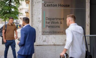 DWP Sign Outside Caxton House In Whitehall, London, United Kingdom