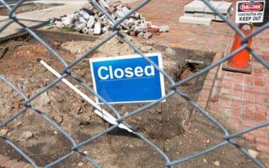 A stalled Affordable Homes construction site