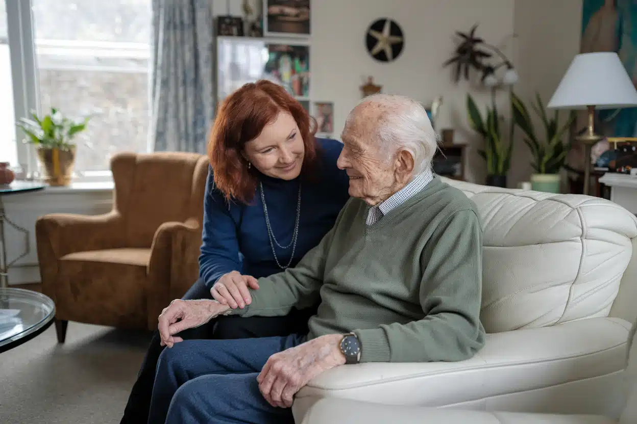 An Eldery Being Taken Care At His House As The Wage Changes