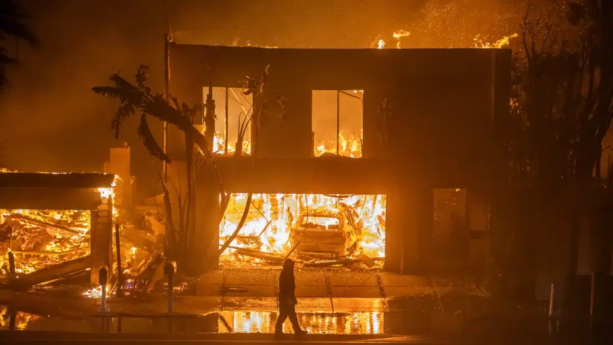 Burning Property in LA Wildfires