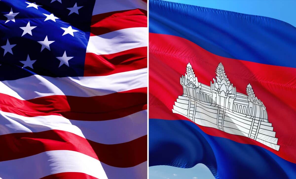 US and Cambodia flags