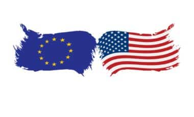 Europe and US flags