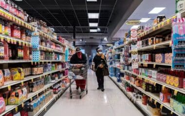 U.S. retail supermarket aisle scene