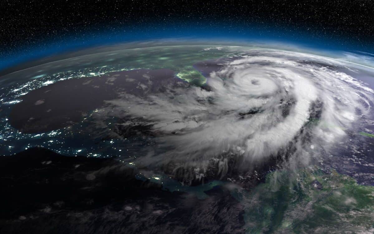 Hurricane from Space at Night